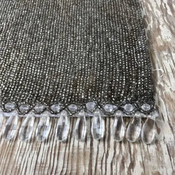Vintage Heavy Beaded Table Runner Dining Decor 30”x 14 1/2” Bronze Gold Beading - Picture 6 of 16